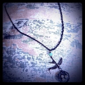 Lucky Brand antique gold bird nest necklace